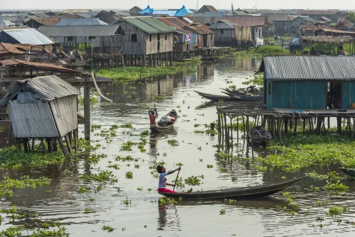 Framed Print : Africa, Benin, Lake Nokoua. A view towards the famous stilt village of Ganvie Framed Print : Africa, Benin, Lake Nokoua. A view towards the famous stilt village of Ganvie