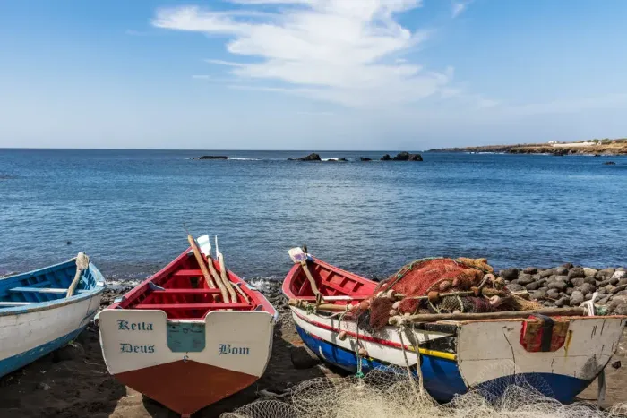 Framed Print : africa, Cape Verde, Santiago. Fishing boats in Cidade Velha Framed Print : africa, Cape Verde, Santiago. Fishing boats in Cidade Velha