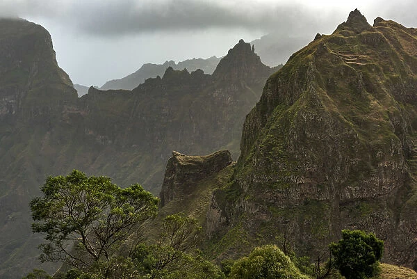 africa, Cape Verde, Santo Antao. view from the old panoramic road