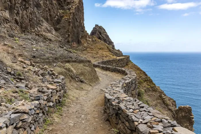 Framed Print : africa, Cape Verde, Santo Antao. The coastal path near the village of Fontainhas Framed Print : africa, Cape Verde, Santo Antao. The coastal path near the village of Fontainhas