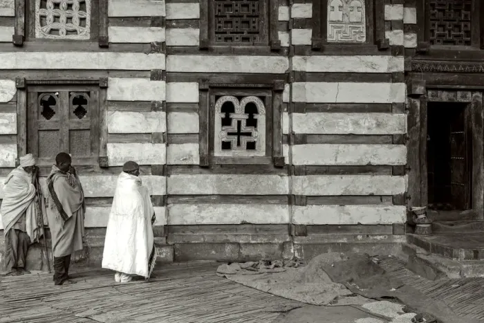 Framed Print : Africa, Ethiopia, Lalibela. Prayers at Yemrehanna Kristos Church Framed Print : Africa, Ethiopia, Lalibela. Prayers at Yemrehanna Kristos Church