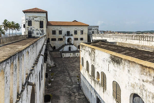 Africa, Ghana, Elmina castle. view into the courtyard Elmina Castle was erected by