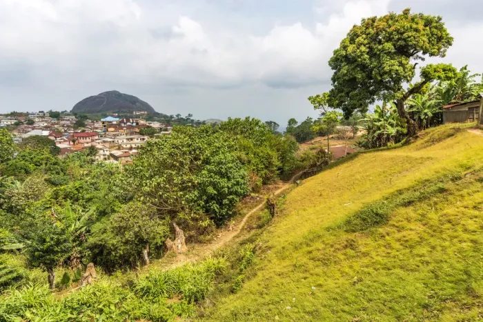 Framed Print : Africa, Ghana, Volta Region. View towards Amedzofe and the Mount Gemi Framed Print : Africa, Ghana, Volta Region. View towards Amedzofe and the Mount Gemi