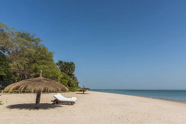 Africa, Guinea Bissau. Bijagos Islands. The sandy beach of Rubane Island Ponta Anchaca