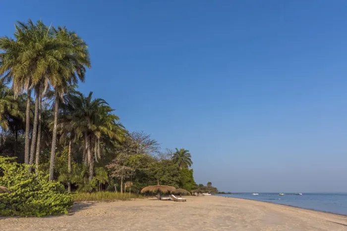 Framed Print : Africa, Guinea Bissau. Bijagos Islands. The sandy beach of Rubane Island Ponta Anchaca