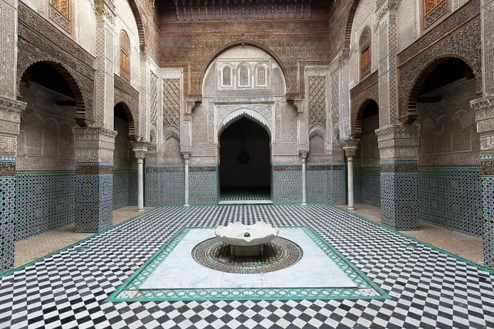 Framed Print : Africa, Morocco Fez, Courtyard of the medieval Muslim college, the Attarine Medersa Framed Print : Africa, Morocco Fez, Courtyard of the medieval Muslim college, the Attarine Medersa