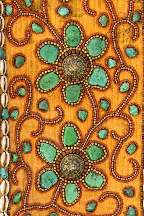 Framed Print : Africa, Morocco, Marrakesh, close up of embroidery Framed Print : Africa, Morocco, Marrakesh, close up of embroidery
