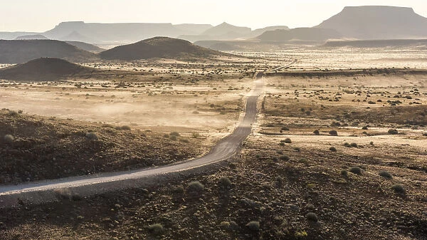 Africa, Namibia, Damara Land. Dust on a road