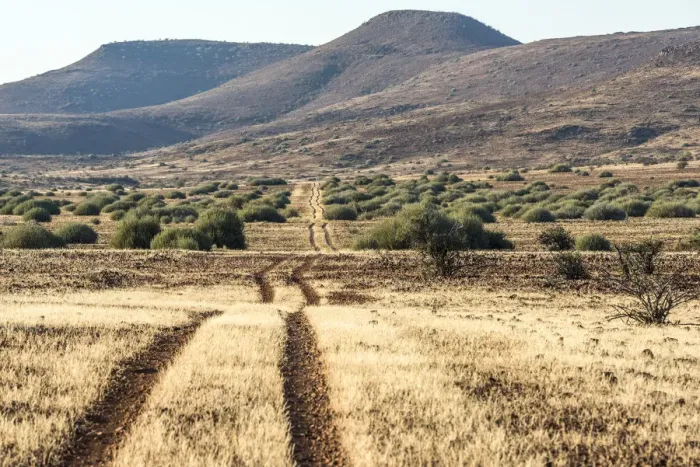 Framed Print : Africa, Namibia, Damara Land. A field road on the concession of Palmwag reserve Framed Print : Africa, Namibia, Damara Land. A field road on the concession of Palmwag reserve