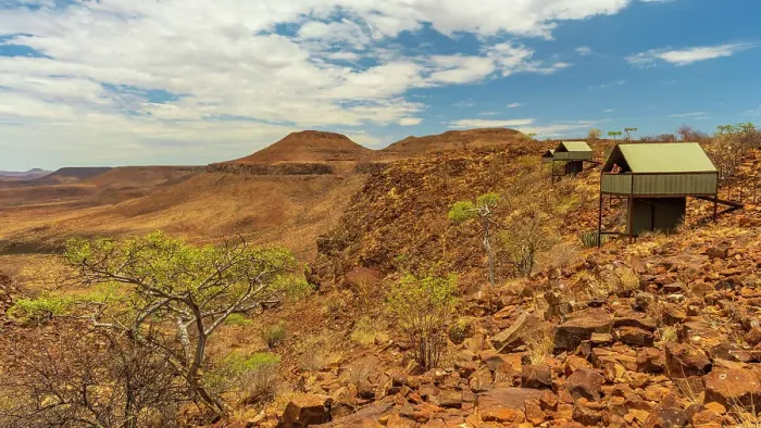 Framed Print : Africa, Namibia, Damaraland, Etendeka Plateau. The camp during the hike Framed Print : Africa, Namibia, Damaraland, Etendeka Plateau. The camp during the hike