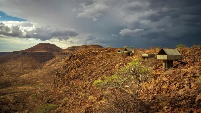 Framed Print : Africa, Namibia, Damaraland, Etendeka Plateau. A thunderstorm over the landscape near to the tented camp Framed Print : Africa, Namibia, Damaraland, Etendeka Plateau. A thunderstorm over the landscape near to the tented camp