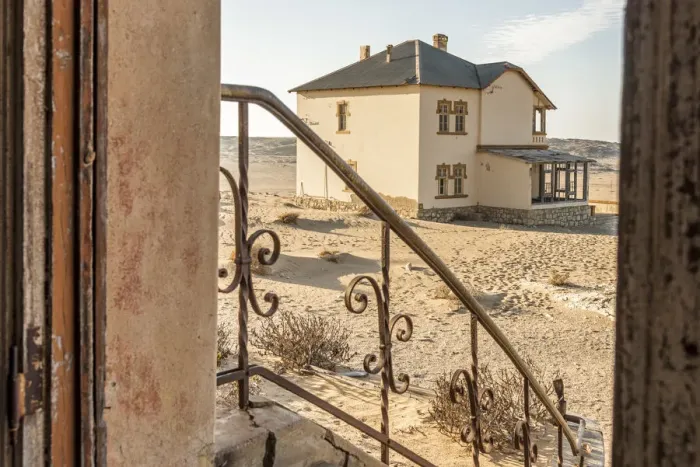Framed Print : Africa, Namibia, Kolmanskop. One of the abandoned buildings