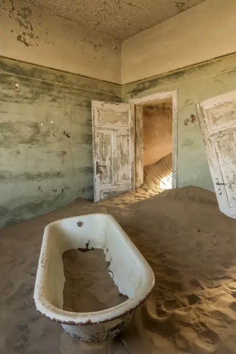 Framed Print : Africa, Namibia, Kolmanskop. Bathtub inside one of the abandoned buildings Framed Print : Africa, Namibia, Kolmanskop. Bathtub inside one of the abandoned buildings