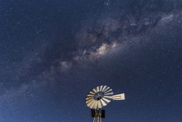 Framed Print : Africa, Namibia, near Keetmanshop. Milky way with waterpump Framed Print : Africa, Namibia, near Keetmanshop. Milky way with waterpump