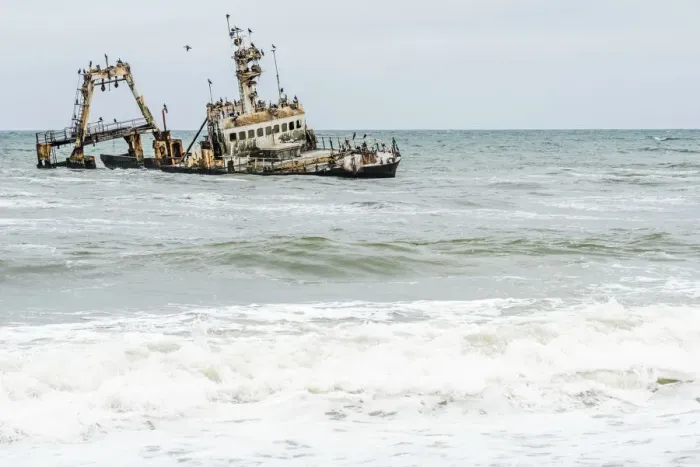Framed Print : Africa, Namibia, Skeleton coast. shipwreck zeila Framed Print : Africa, Namibia, Skeleton coast. shipwreck zeila