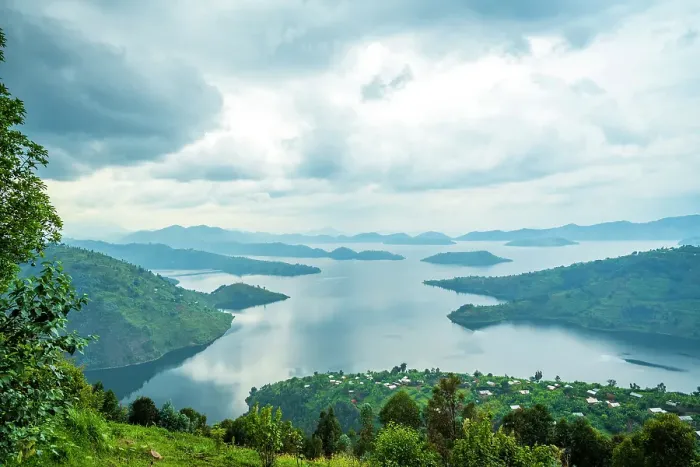 Framed Print : africa, Rwanda, Burera Lake. View over the lake with its little islets Framed Print : africa, Rwanda, Burera Lake. View over the lake with its little islets