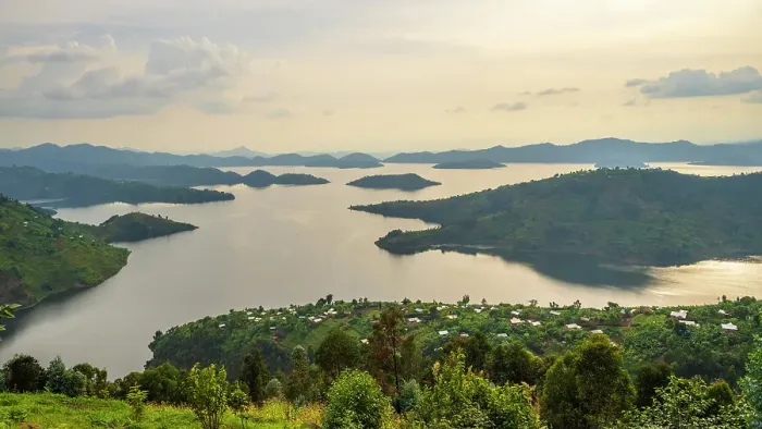 Framed Print : africa, Rwanda, Burera Lake. View over the lake with its little islets Framed Print : africa, Rwanda, Burera Lake. View over the lake with its little islets