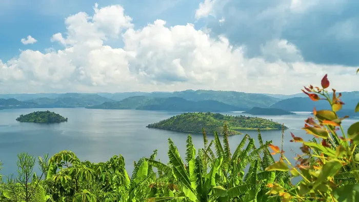 Framed Print : africa, Rwanda, Burera Lake. View over the lake with its little islets Framed Print : africa, Rwanda, Burera Lake. View over the lake with its little islets