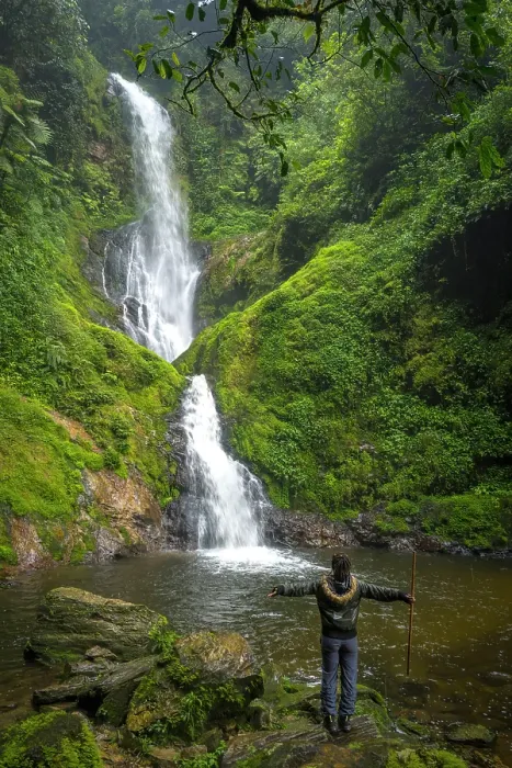 Framed Print : africa, Rwanda, Nyungwe National Park. The waterfall