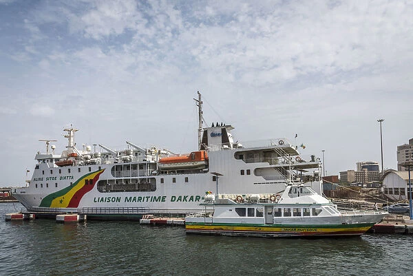 Africa, Senegal, Dakar. The ferry Aline Sitoe Diatta in the port