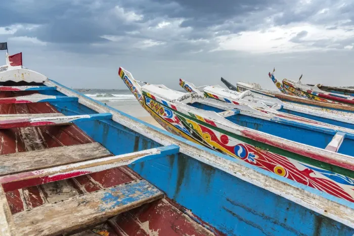 Framed Print : Africa, Senegal, Kayar. Boats on the beach of the fishing village Framed Print : Africa, Senegal, Kayar. Boats on the beach of the fishing village