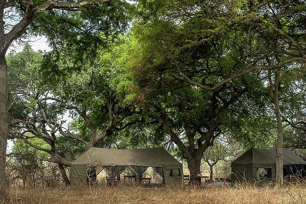 Africa, Tanzania, Katavi National Park. The dining tent of Nomad camp