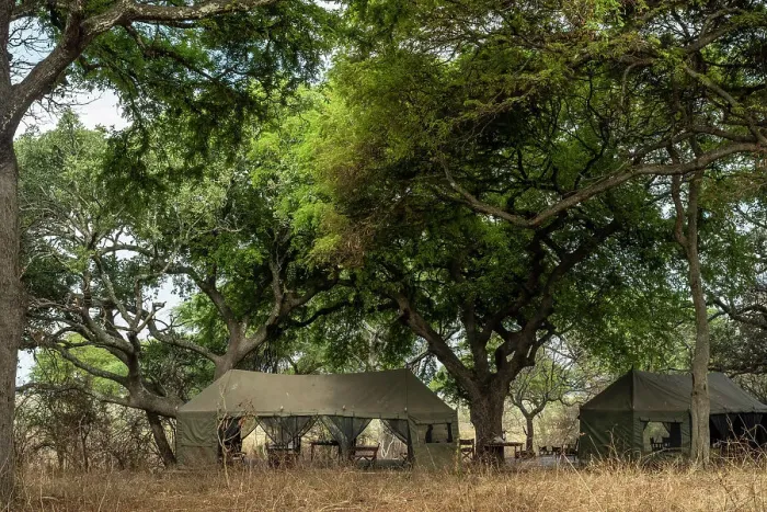 Framed Print : Africa, Tanzania, Katavi National Park. The dining tent of Nomad camp Framed Print : Africa, Tanzania, Katavi National Park. The dining tent of Nomad camp