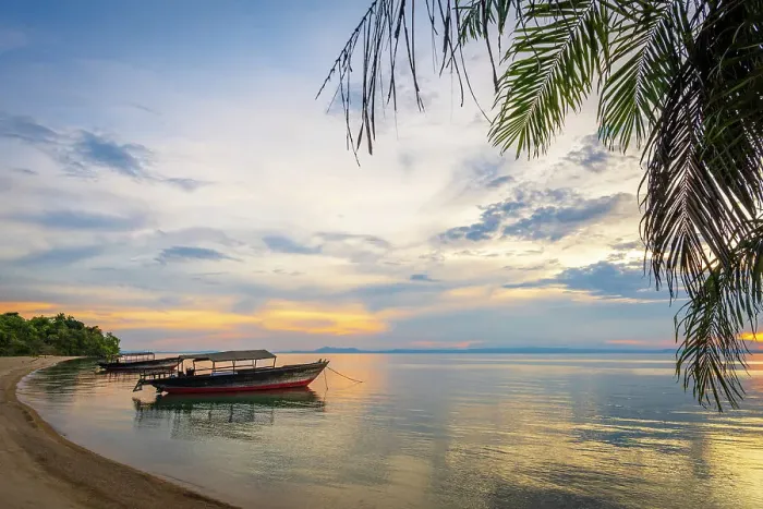 Framed Print : Africa, Tanzania, Mahale Mountains National Park. Sunset on Lake Tanganyika