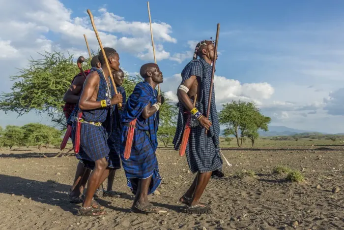 Framed Print : africa, Tanzania, Natron Lake area. A group of traditionally dressed msai men Framed Print : africa, Tanzania, Natron Lake area. A group of traditionally dressed msai men