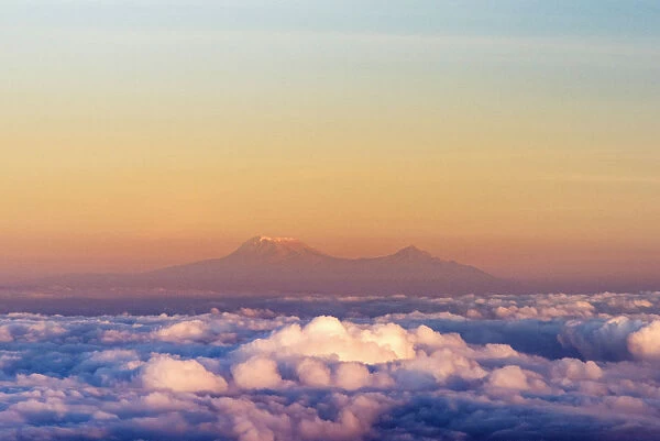 Africa, Tanzania, Usambara Mountains. Kilimanjaro seen from Mambo after sunrise