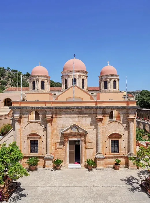Framed Print : Agia Triada Monastery, Akrotiri Peninsula, Chania Region, Crete, Greece