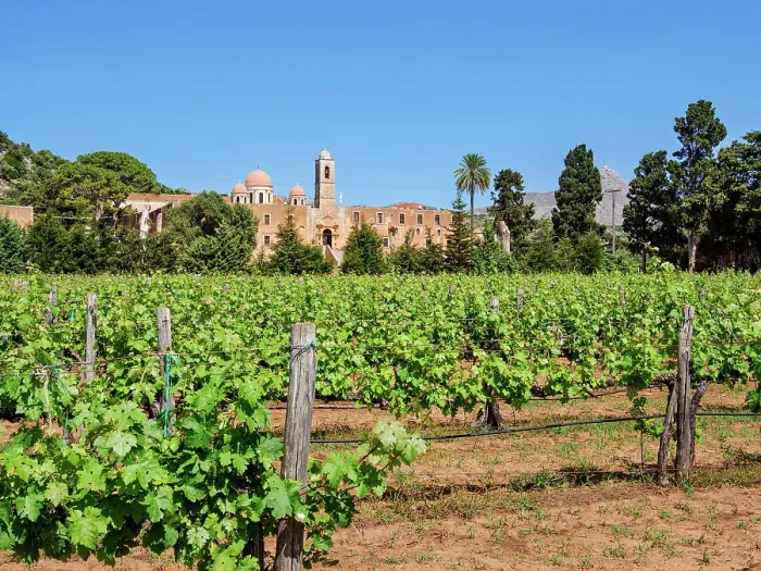 Framed Print : Agia Triada Monastery Vineyard, Akrotiri Peninsula, Chania Region, Crete, Greece Framed Print : Agia Triada Monastery Vineyard, Akrotiri Peninsula, Chania Region, Crete, Greece