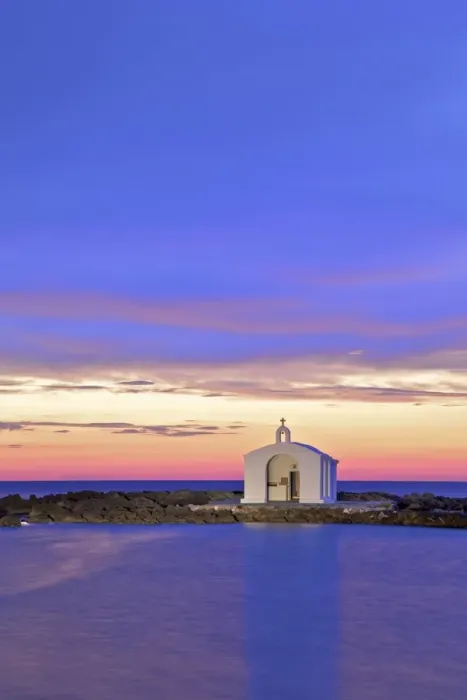 Framed Print : Agios Nikolaos Church at Sunrise, Georgioupoli, Crete, Greek Islands, Greece, Europe Framed Print : Agios Nikolaos Church at Sunrise, Georgioupoli, Crete, Greek Islands, Greece, Europe