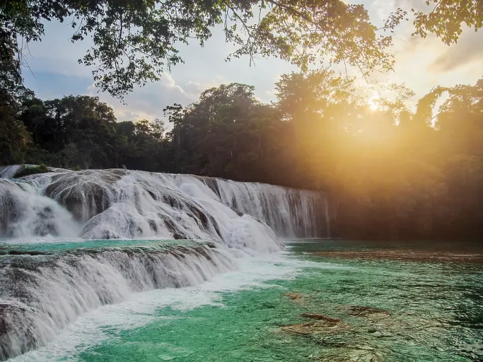 Framed Print : Agua Azul Waterfalls at sunset, Arroyo Agua Azul, Chiapas State, Mexico Framed Print : Agua Azul Waterfalls at sunset, Arroyo Agua Azul, Chiapas State, Mexico