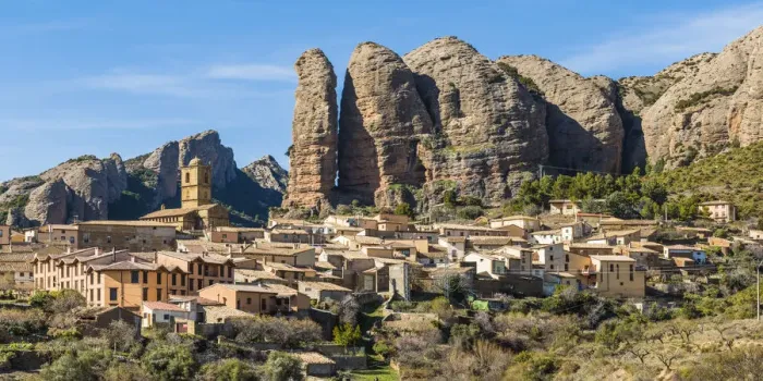 Framed Print : Aguero village, province of Huesca, Aragon, Spain