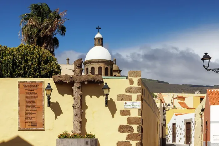 Framed Print : Aguimes town and Iglesia de San Sebastian church, Gran Canaria, Canary Islands, Spain Framed Print : Aguimes town and Iglesia de San Sebastian church, Gran Canaria, Canary Islands, Spain