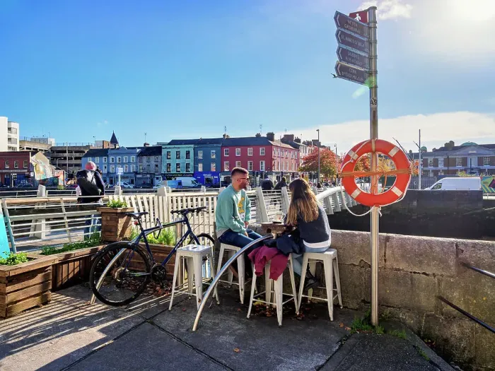 Framed Print : Al fresco cafe by the Shandon Bridge, Cork, County Cork, Ireland Framed Print : Al fresco cafe by the Shandon Bridge, Cork, County Cork, Ireland