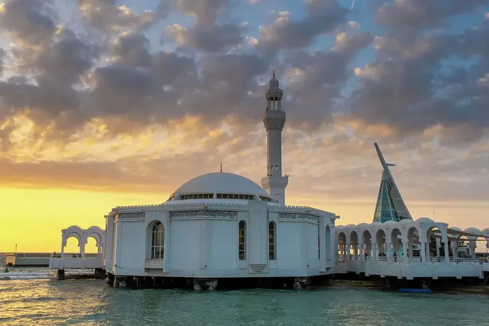 Framed Print : Al Rahmah Mosque, Jeddah Corniche, Jeddah, Makkah Province, Saudi Arabia