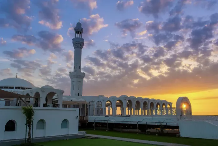Framed Print : Al Rahmah Mosque, Jeddah Corniche, Jeddah, Makkah Province, Saudi Arabia