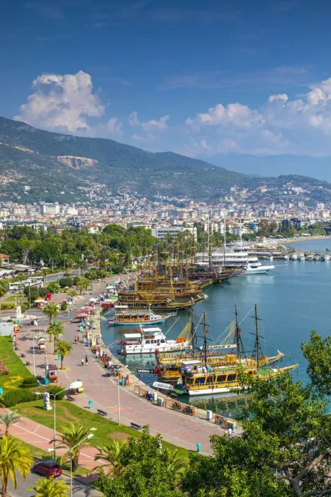 Framed Print : Alanya Harbour and Beach, Alanya, Turkey Framed Print : Alanya Harbour and Beach, Alanya, Turkey
