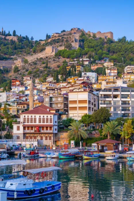 Framed Print : Alanya Harbour, Kuyularonu Mosque and the Castle, Alanya, Turkey Framed Print : Alanya Harbour, Kuyularonu Mosque and the Castle, Alanya, Turkey