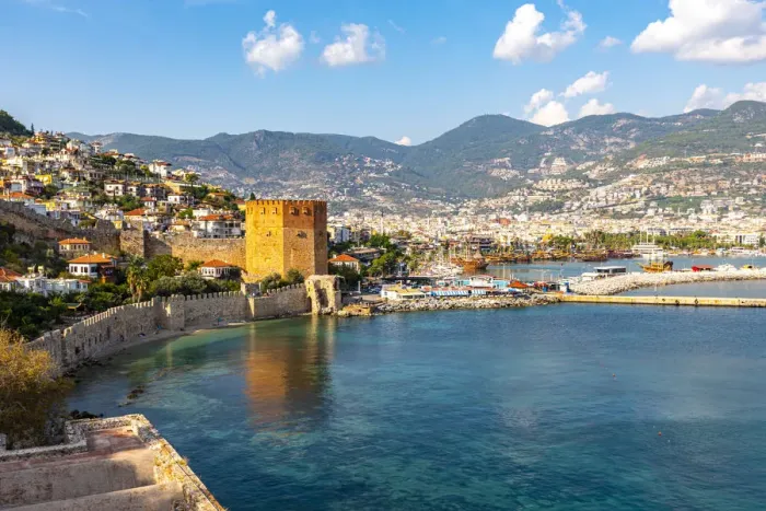 Framed Print : Alanya Harbour and The Red Tower, Alanya, Turkey Framed Print : Alanya Harbour and The Red Tower, Alanya, Turkey