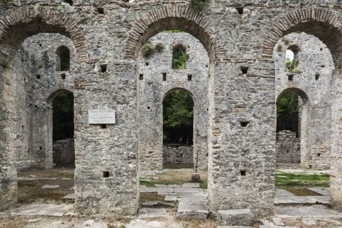 Framed Print : Albania, Albanian Riviera, Butrint, ruins of 6th century Greek city, the Basilica Framed Print : Albania, Albanian Riviera, Butrint, ruins of 6th century Greek city, the Basilica