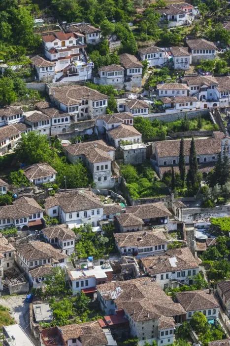 Framed Print : Albania, Berat-area, Gorica, elevated village view from the Kala Citadel Framed Print : Albania, Berat-area, Gorica, elevated village view from the Kala Citadel