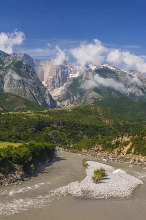 Framed Print : Albania, Carshove-area, Malesi e Nemeckes mountains and Vjosa River Framed Print : Albania, Carshove-area, Malesi e Nemeckes mountains and Vjosa River