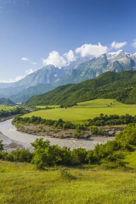 Framed Print : Albania, Carshove-area, Malesi e Nemeckes mountains and Vjosa River Framed Print : Albania, Carshove-area, Malesi e Nemeckes mountains and Vjosa River
