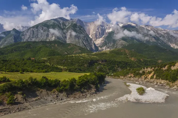 Framed Print : Albania, Carshove-area, Malesi e Nemeckes mountains and Vjosa River Framed Print : Albania, Carshove-area, Malesi e Nemeckes mountains and Vjosa River
