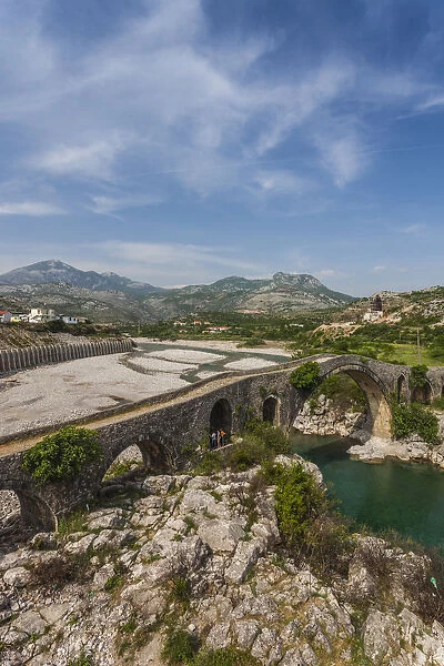Albania, Shkodra-area, the Mesi Bridge, Ottoman-era bridge