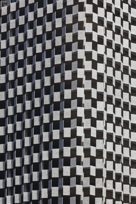 Framed Print : Albania, Tirana, highrise building detail