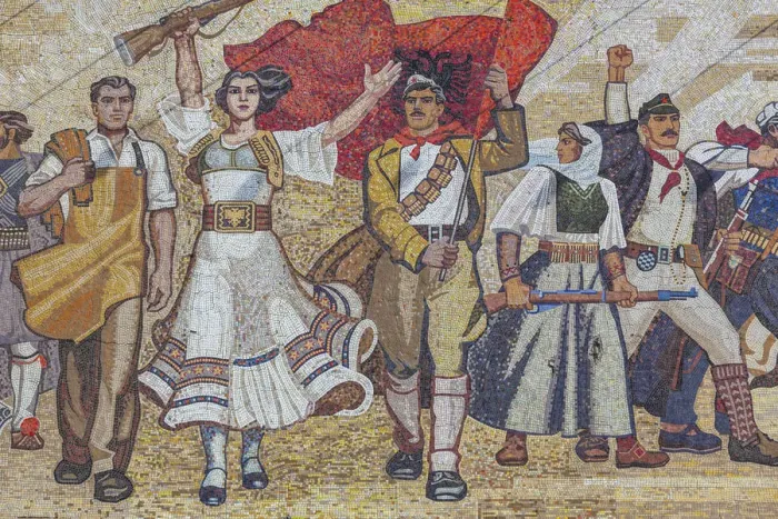 Framed Print : Albania, Tirana, Skanderbeg Square, National Historical Museum, mosaic Framed Print : Albania, Tirana, Skanderbeg Square, National Historical Museum, mosaic